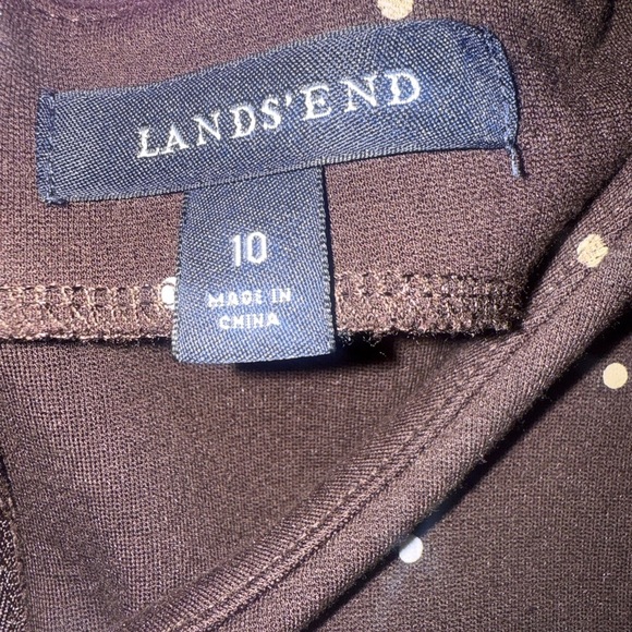 Lands' End Chocolate brown polka dot Dress size 10 - Picture 9 of 9